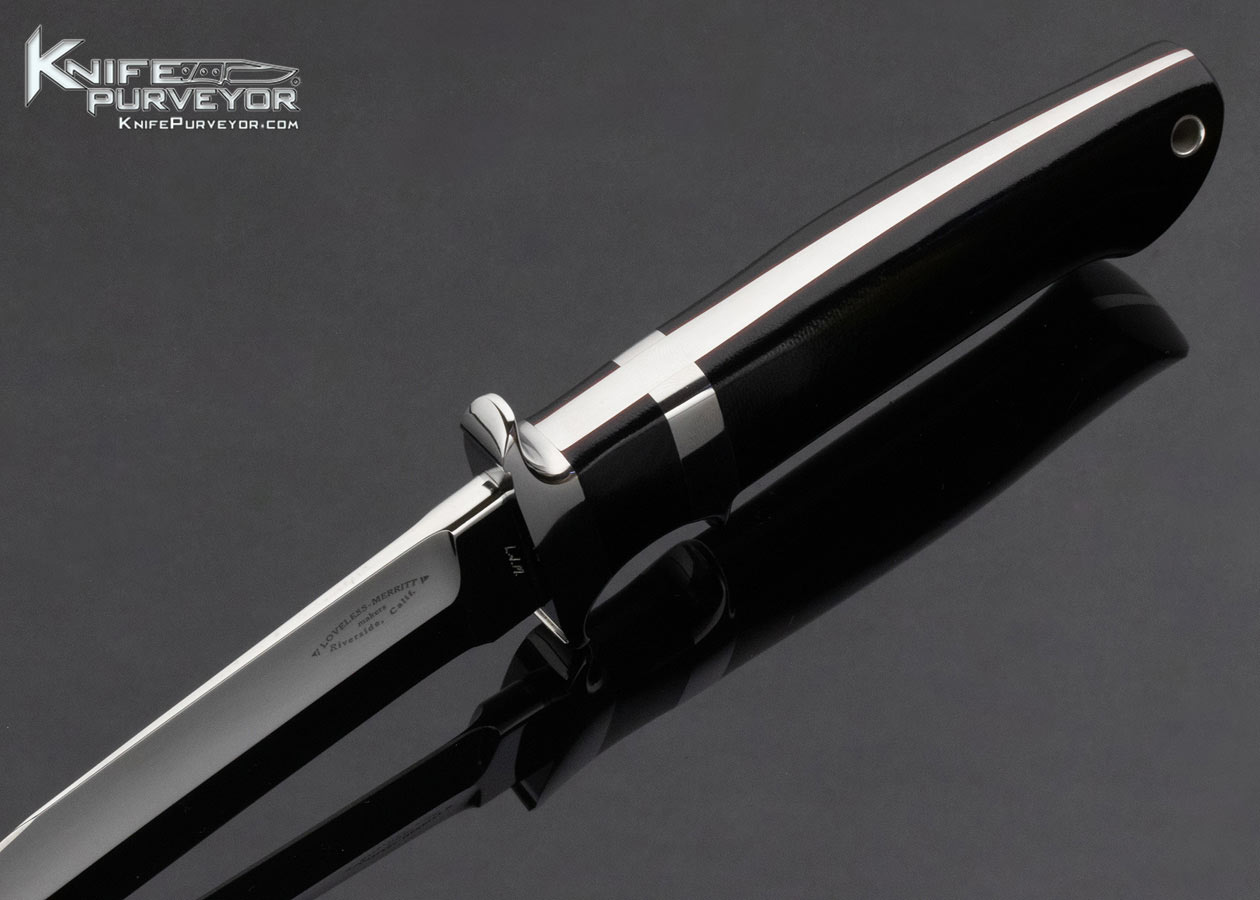 Bob Loveless Custom Knife Loveless Merritt Football Logo Black Micarta Junior Bear Fighter "L.J.M." - Image 4