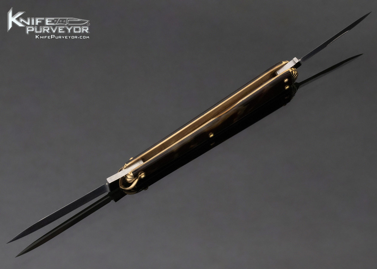 C. Gray Taylor Custom Knife 14Kt Gold and Amber Lobster Pattern Slipjoint - Image 8