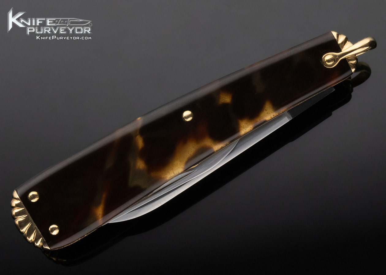 C. Gray Taylor Custom Knife 14Kt Gold and Amber Lobster Pattern Slipjoint - Image 4
