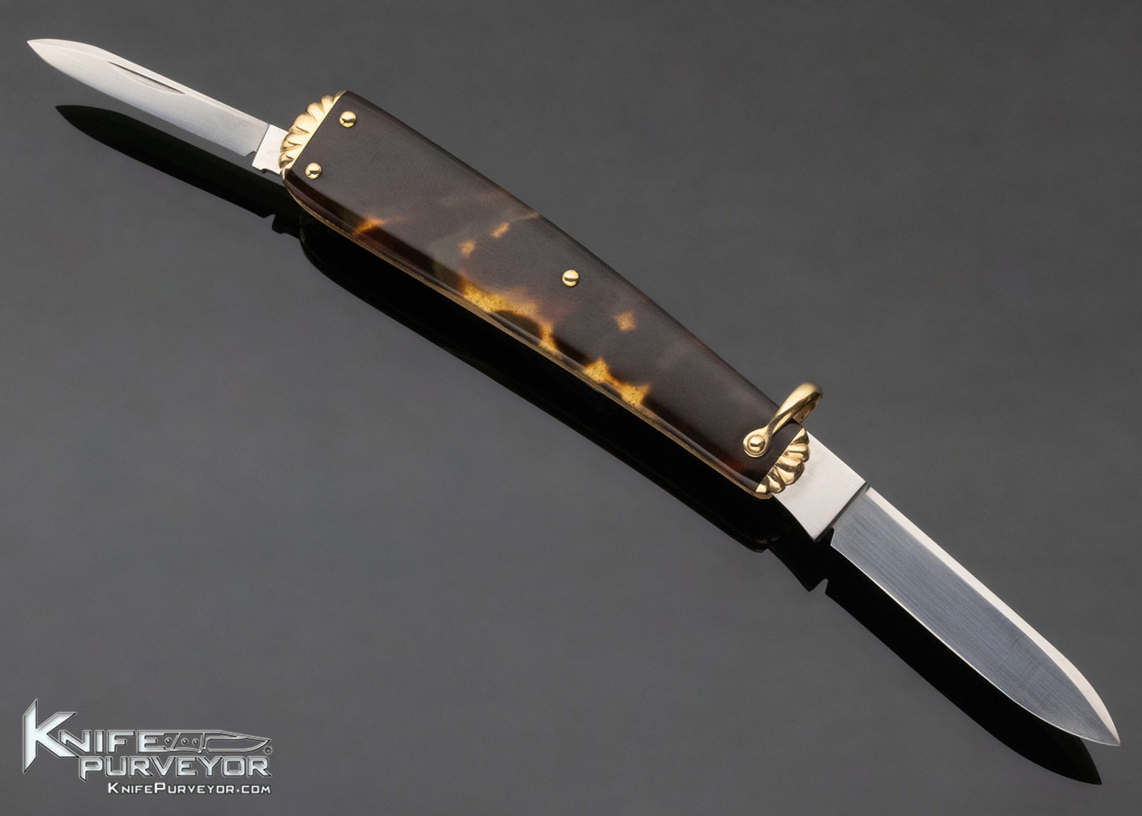C. Gray Taylor Custom Knife 14Kt Gold and Amber Lobster Pattern Slipjoint - Image 5