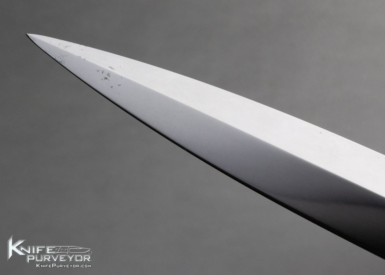 Dr. Fred Carter Custom Knife Sole Authorship Engraved Fluted Mammoth with Gold Braided Wire Dagger - Image 7