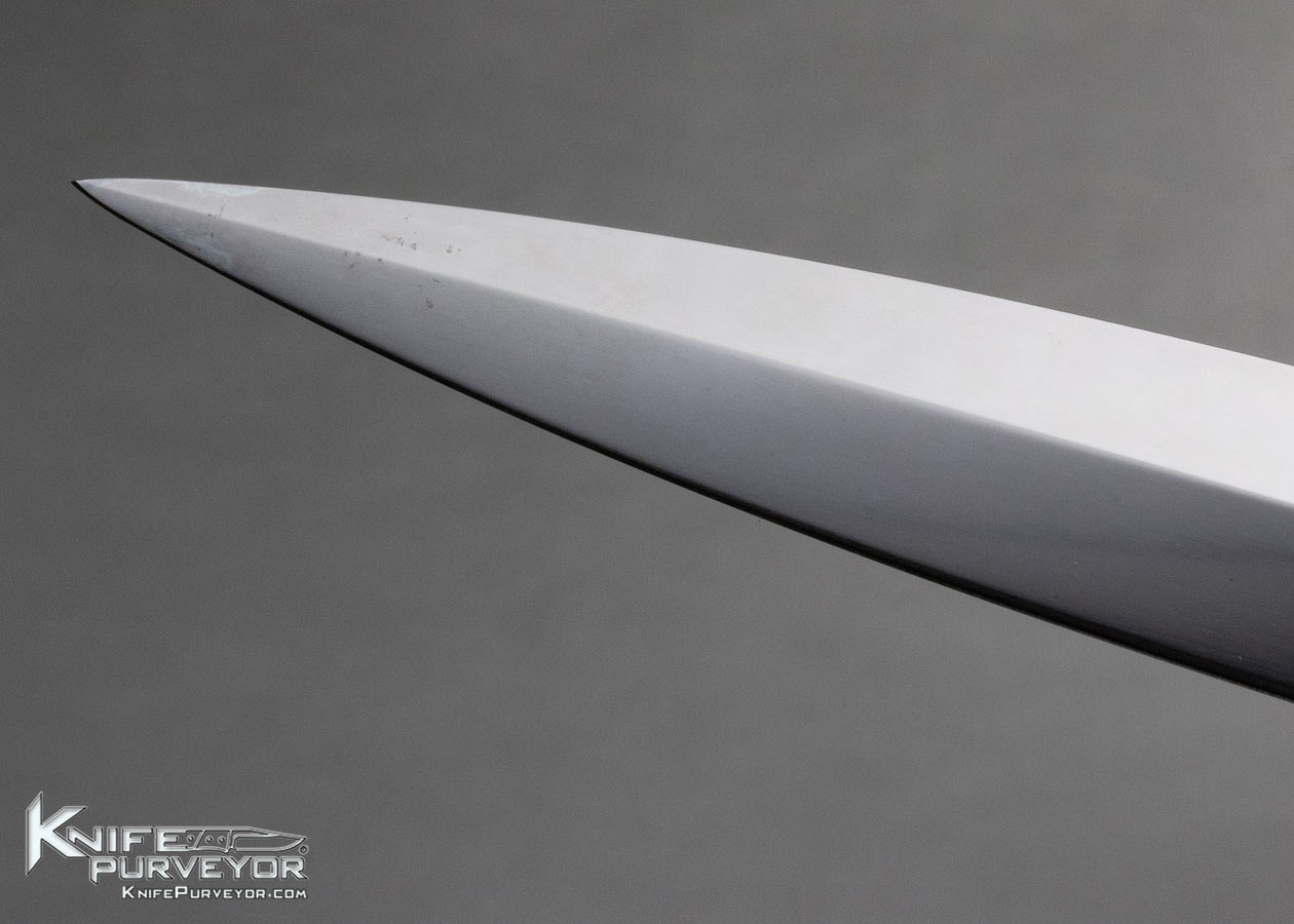 Dr. Fred Carter Custom Knife Sole Authorship Engraved Fluted Mammoth with Gold Braided Wire Dagger - Image 6