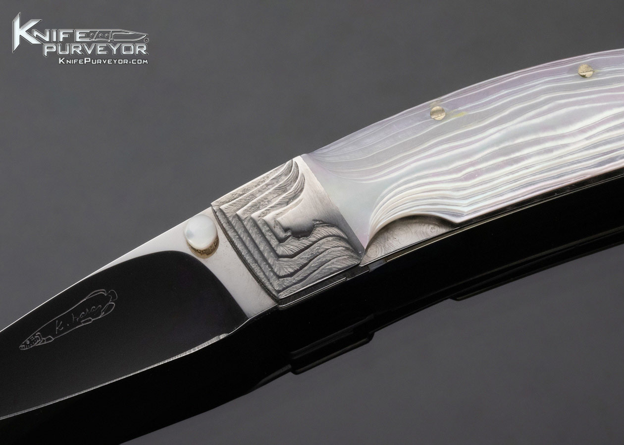 Koji Hara Custom Knife Air Step Mother of Pearl Linerlock - Image 2