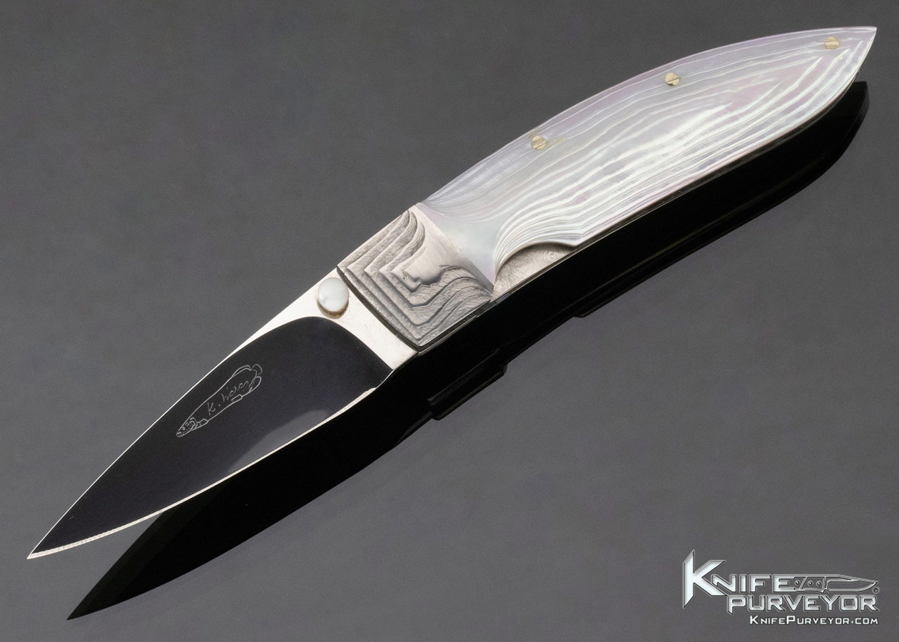 Koji Hara Custom Air Step Mother of Pearl Linerlock 11879