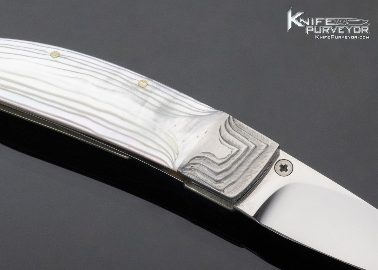 Koji Hara Custom Knife Air Step Mother of Pearl Linerlock - Image 4