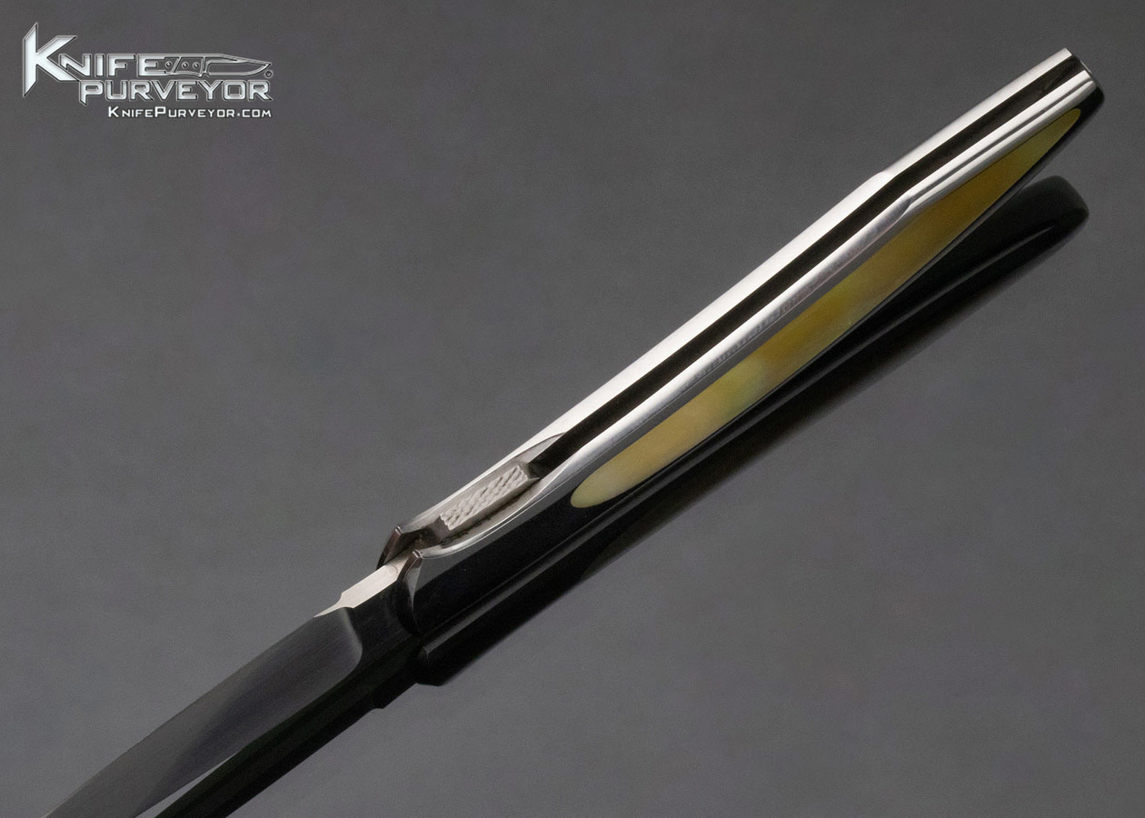 Scott Sawby Custom Knife Goldlip Pearl Interframe "Tern" Selflock - Image 6