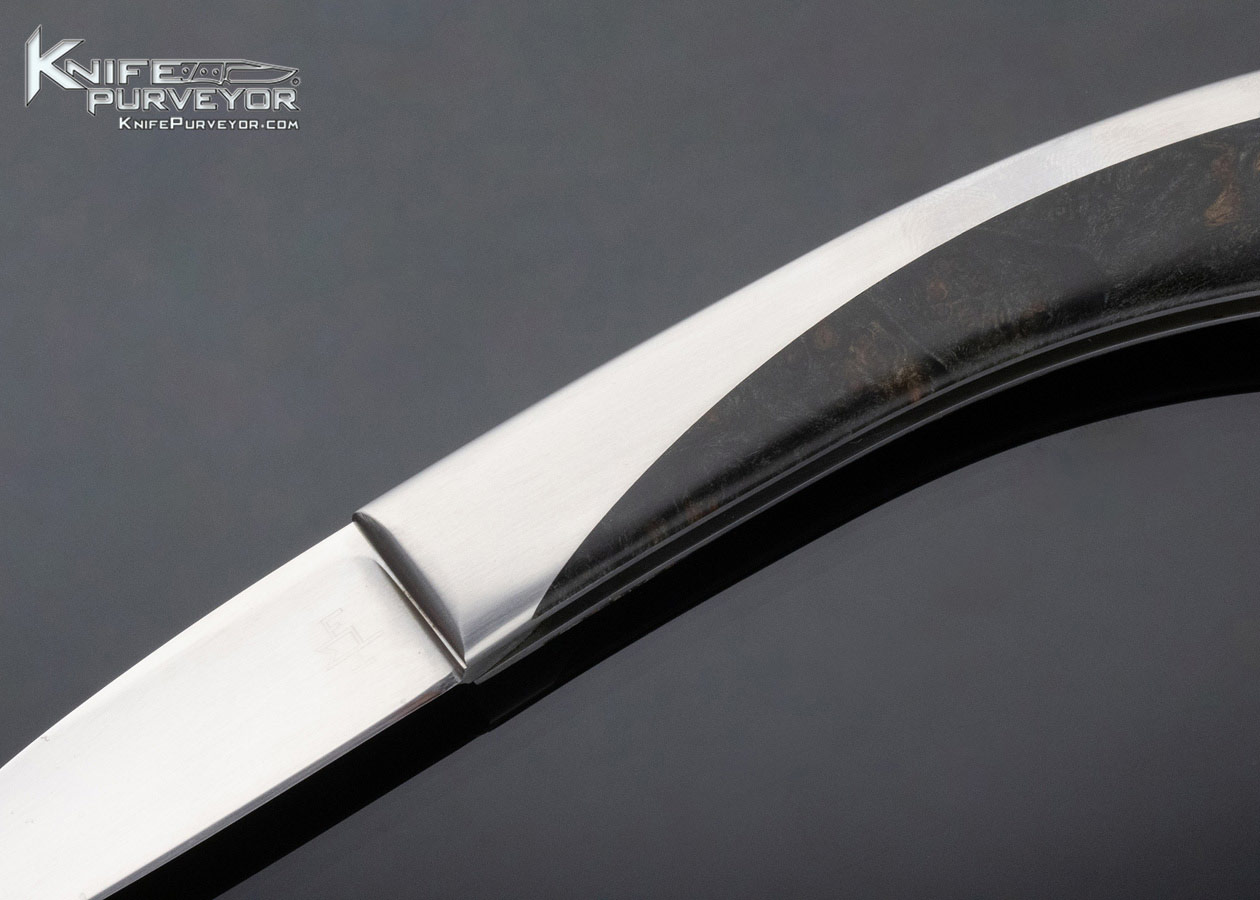 Billy Mace Imel Black Burl Maple Wharncliffe Lockback - Image 2