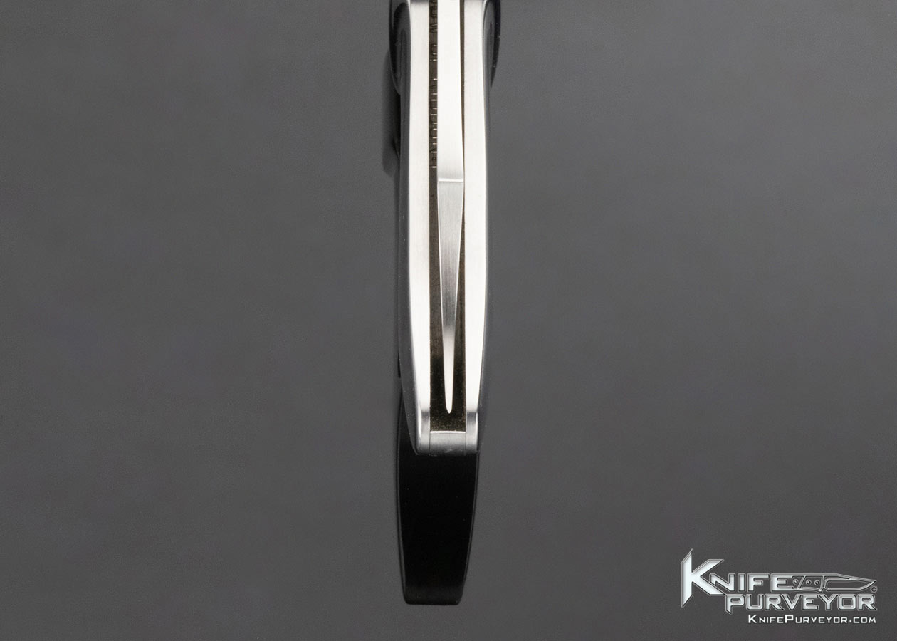 Steve Jernigan Custom Knife Bow of Ribbon with Black Jade Inlays and Carved Marble Display - Image 8