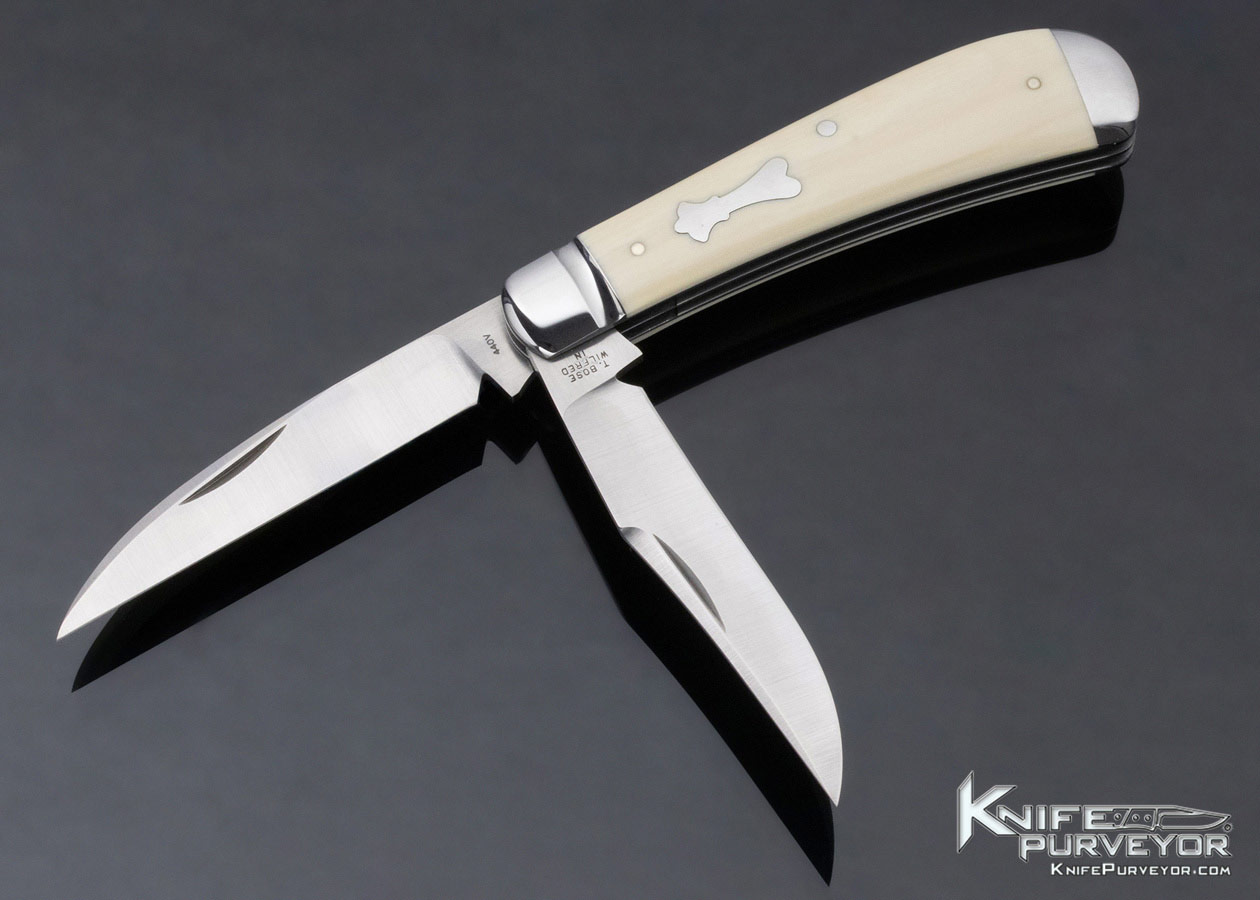Tony Bose Custom Knife Goat Horn Double Bolster 2 Blade