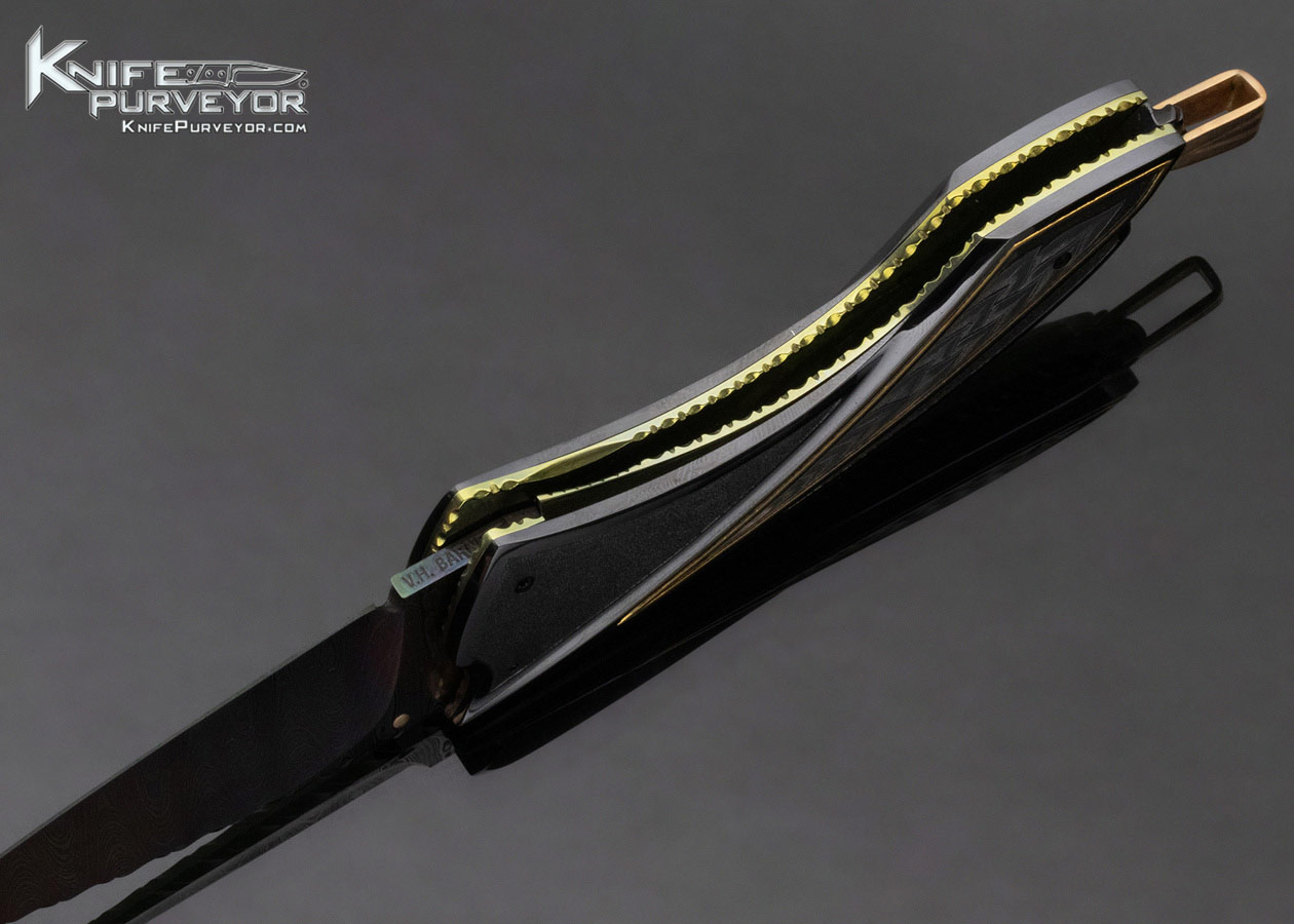Van Barnett Custom Knife Sole Authorship Engraved and Sole Authorship Damascus Linerlock (Featured in a Video) - Image 7