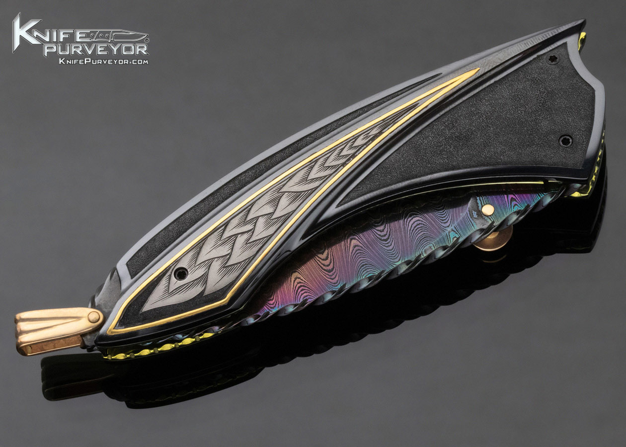 Van Barnett Custom Knife Sole Authorship Engraved and Sole Authorship Damascus Linerlock (Featured in a Video) - Image 3