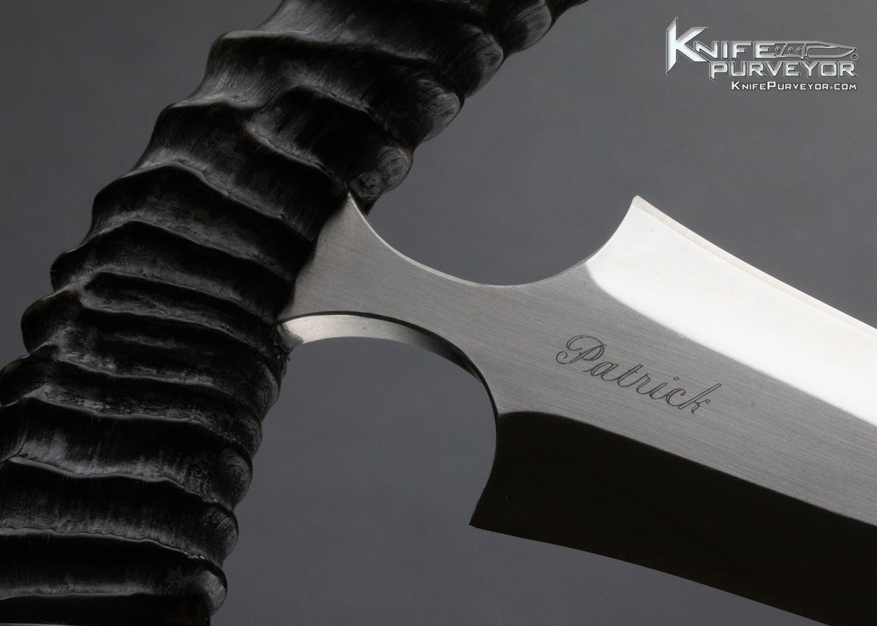 Patrick Custom Knife Kudu Horn Push Dagger with Metal Scabbard - Image 3