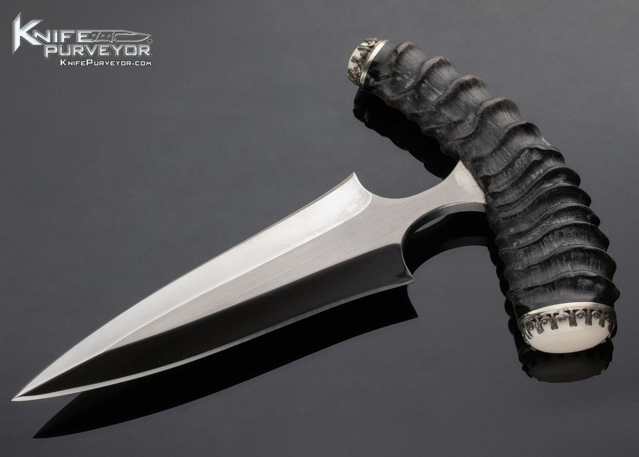 Patrick Custom Knife Kudu Horn Push Dagger with Metal Scabbard 13819