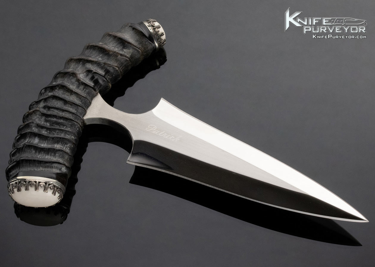 Patrick Custom Knife Kudu Horn Push Dagger with Metal Scabbard - Image 2
