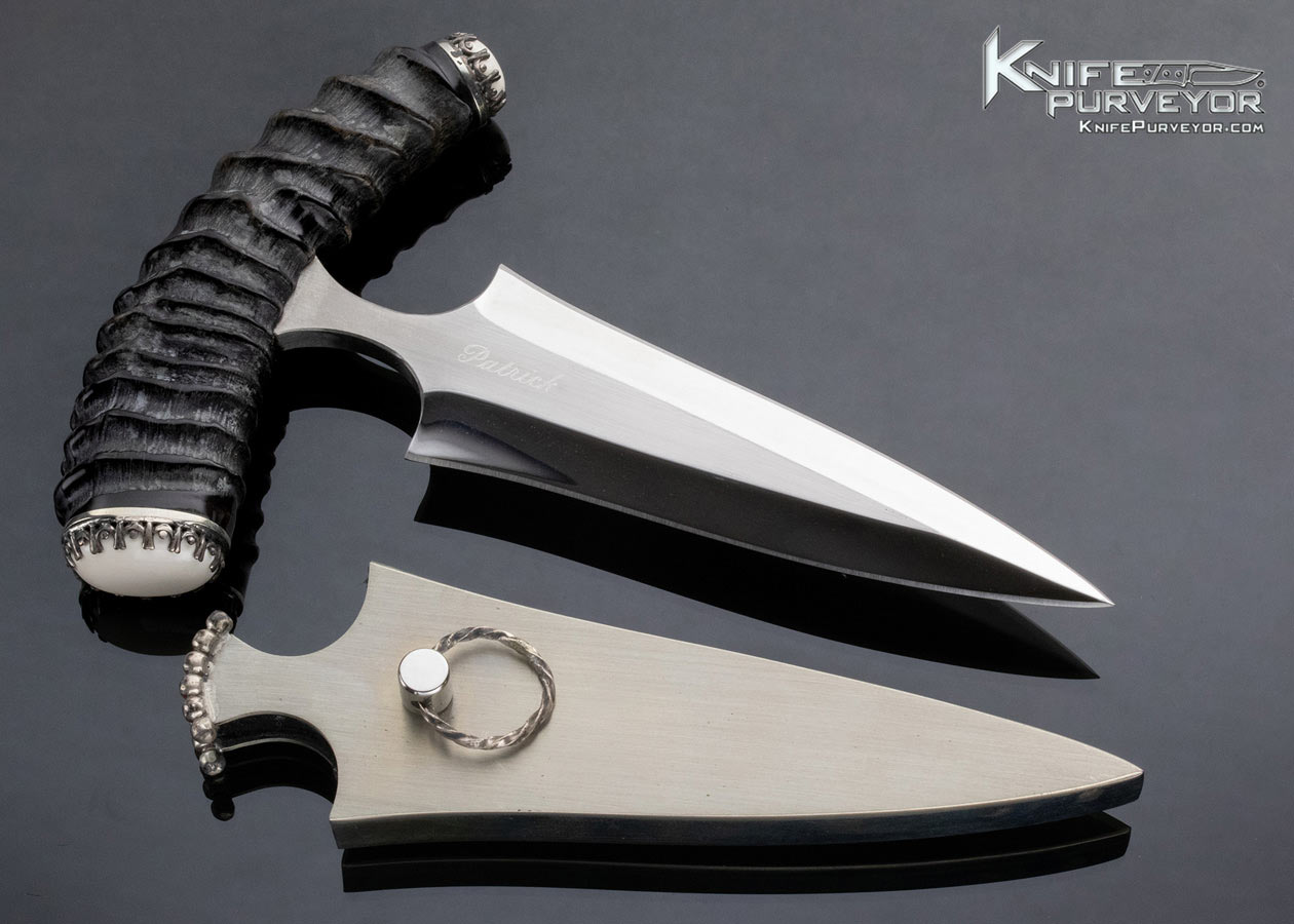 Patrick Custom Knife Kudu Horn Push Dagger with Metal Scabbard - Image 4