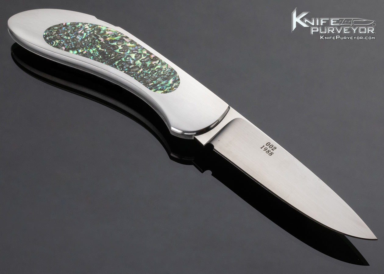 Warren Osborne Custom Knife Abalone Interframe Lockback 002 1988 - Image 3