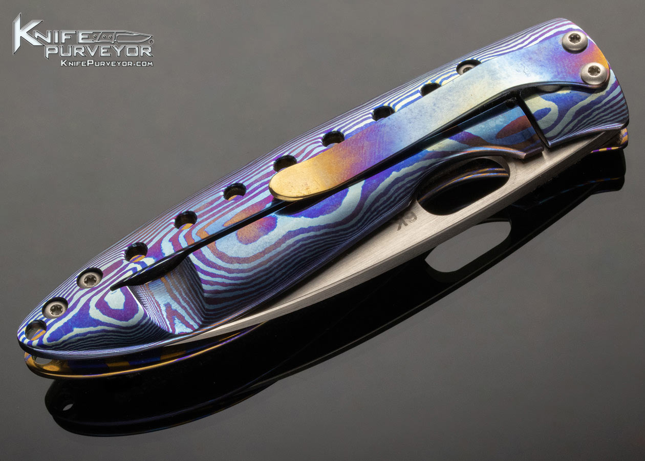 Tom Mayo Custom Knife Timascus and Stellite 6K Blade TNT Frame Lock - Image 5