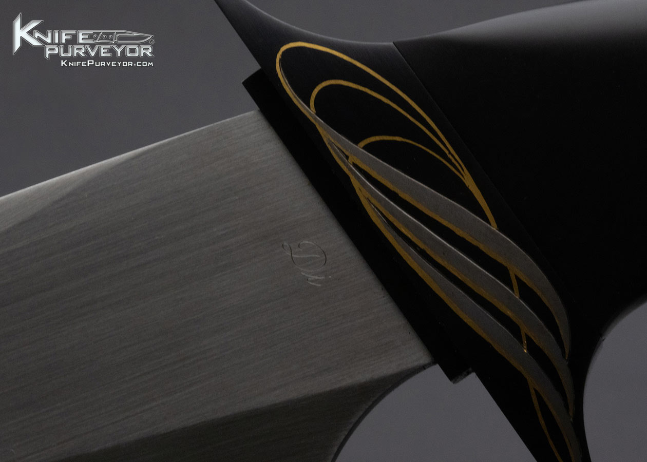 Dianna Casteel Custom Knife Ray Cover Jr. Engraved Sub Hilt Bowie with 24KT Gold Inlays - Image 3