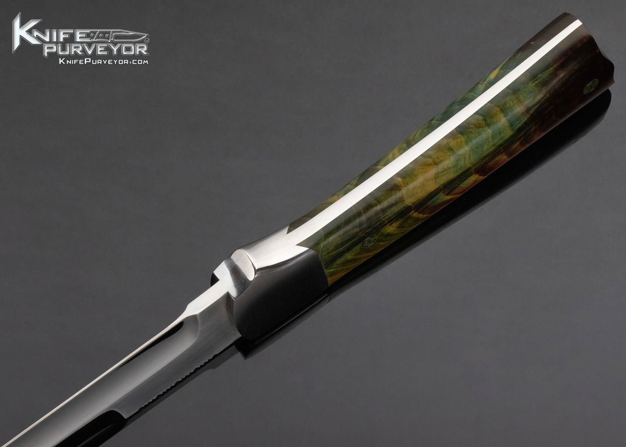 Don Lozier Custom Knife Dyed Wood Fixed w Stingray Sheath 13173