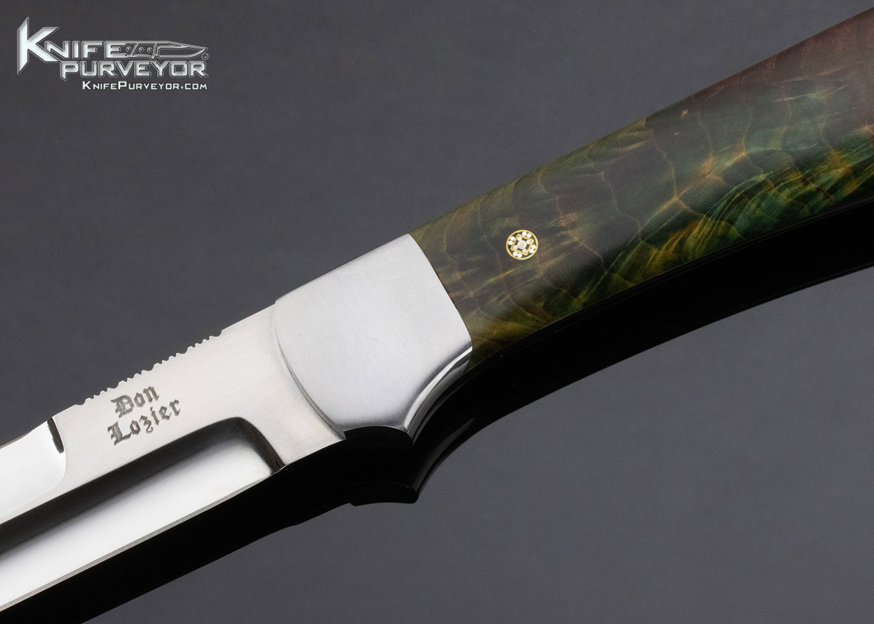 Don Lozier Custom Knife Dyed Wood Fixed w Stingray Sheath - Image 2