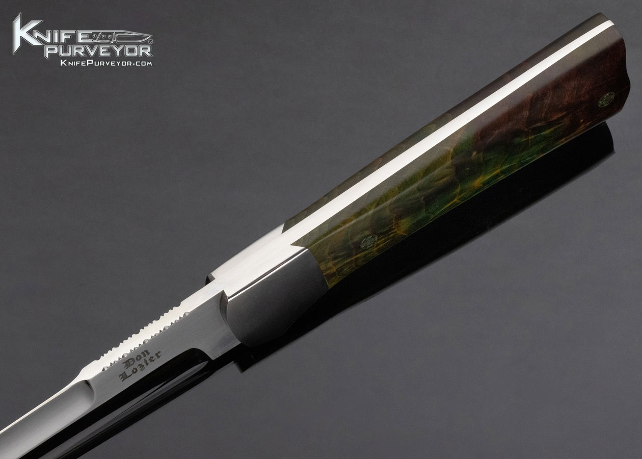 Don Lozier Custom Knife Dyed Wood Fixed w Stingray Sheath - Image 5