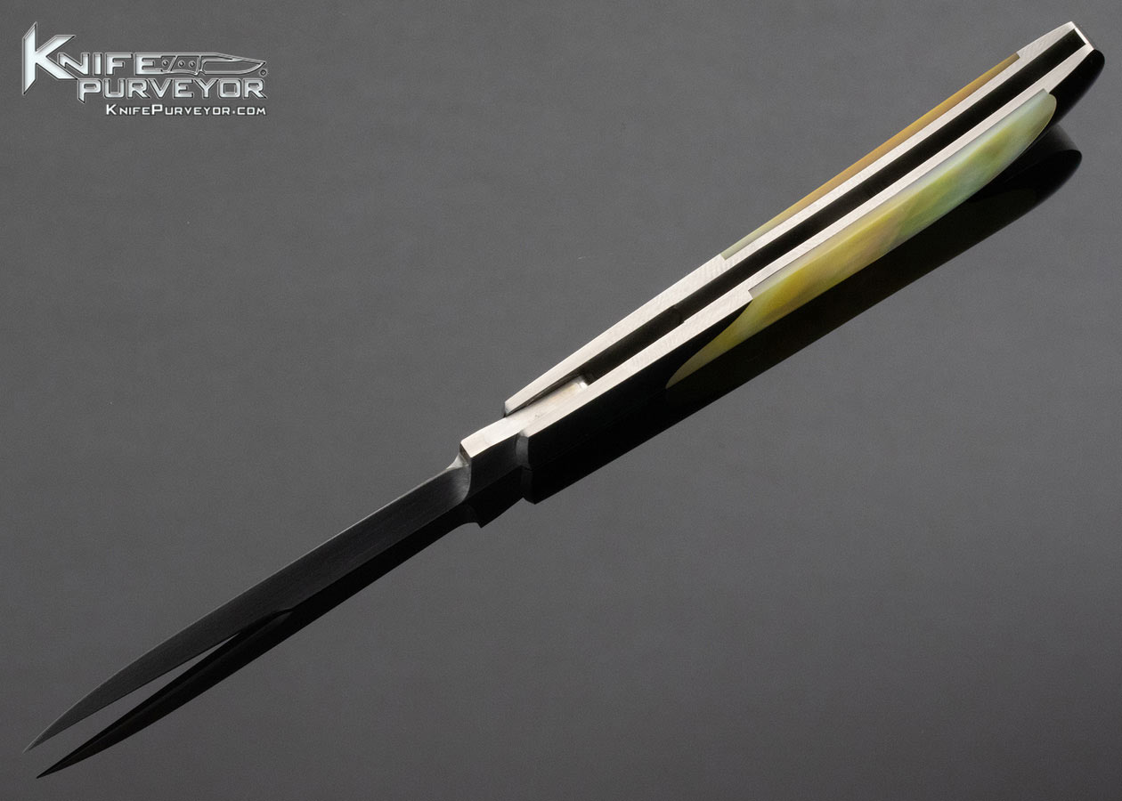 Jack Busfield Custom Knife South Sea Gold Lip Pearl Semi-Interframe Slipjoint 13265