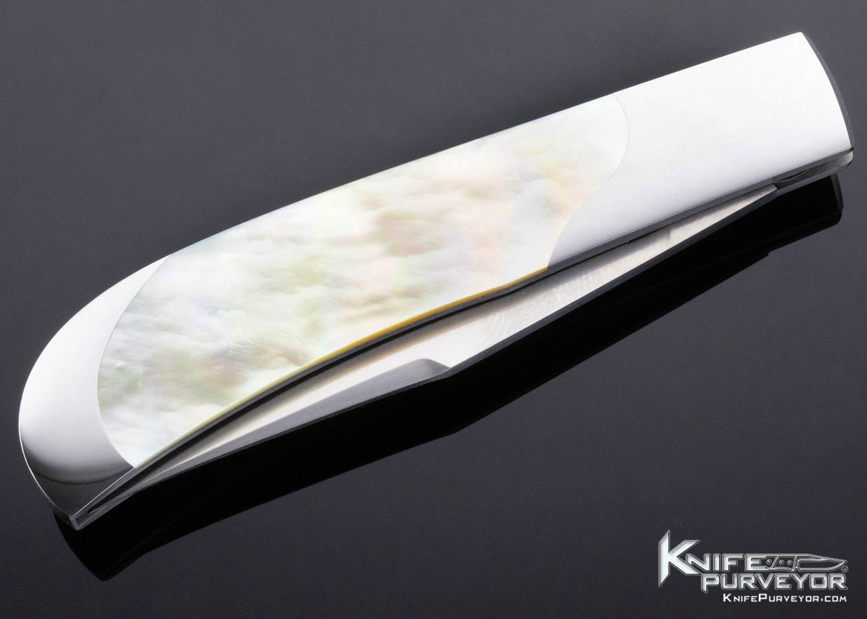 Jack Busfield Custom Knife South Sea Gold Lip Pearl Semi-Interframe Slipjoint - Image 5