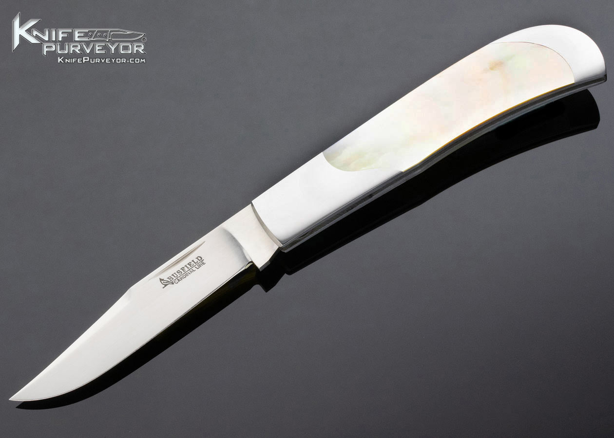 Jack Busfield Custom Knife South Sea Gold Lip Pearl Semi-Interframe Slipjoint 13265