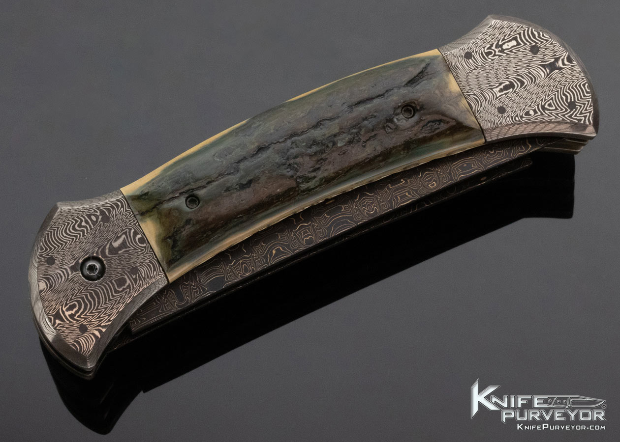 Philip Booth Custom Knife Mammoth and Damascus Double Bladed