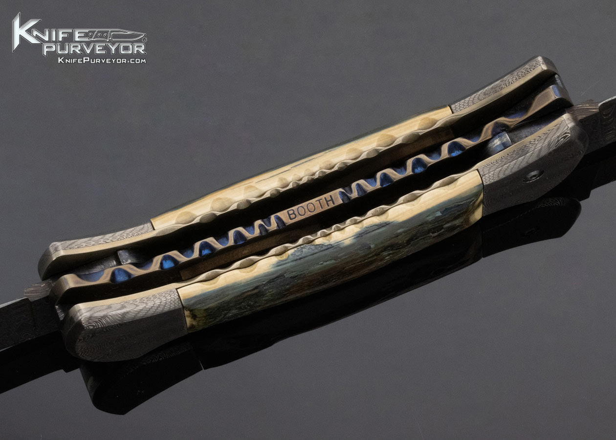 Philip Booth Custom Knife Mammoth and Damascus Double Bladed