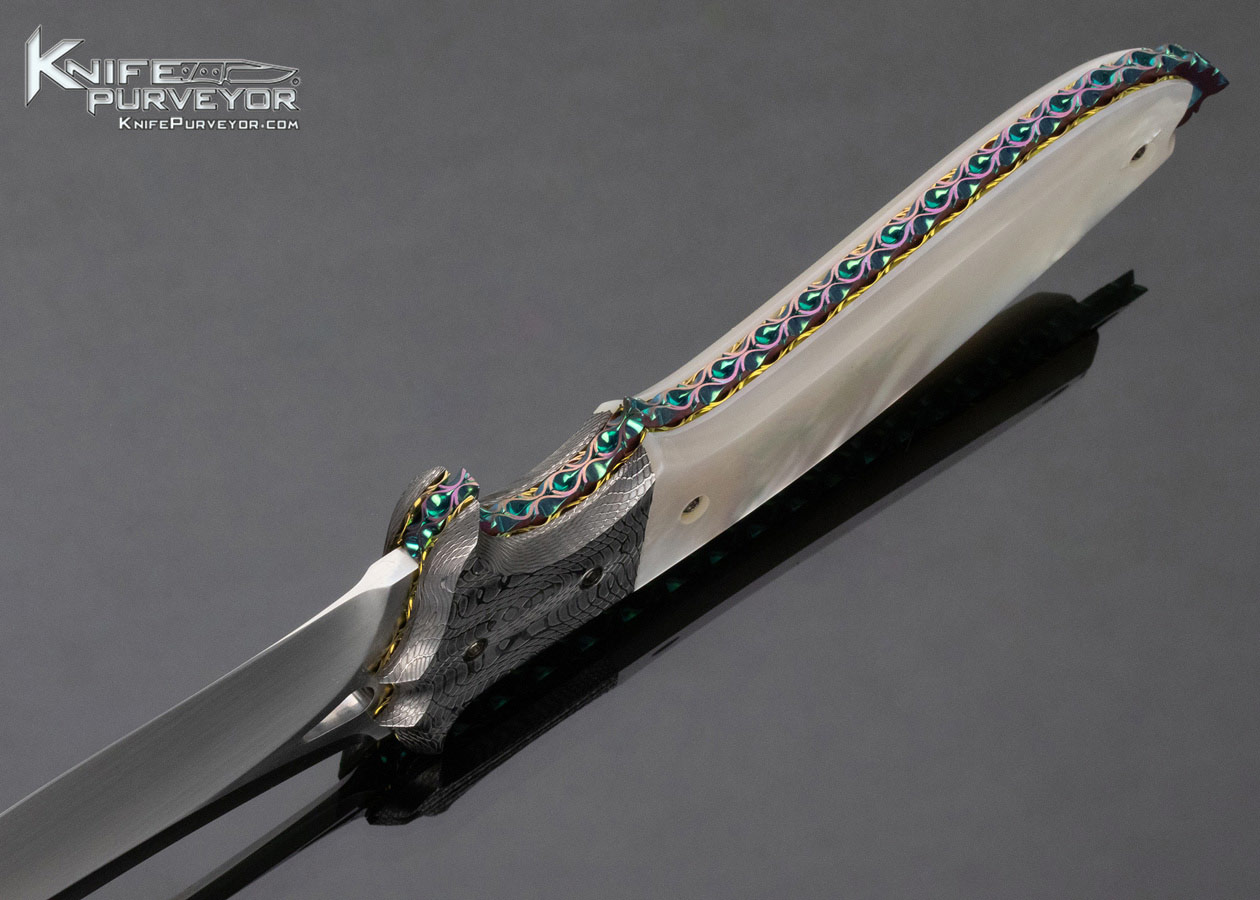 Steve Likarich Custom Knife Mother of Pearl and Damascus Persian Fixed Blade - Image 6
