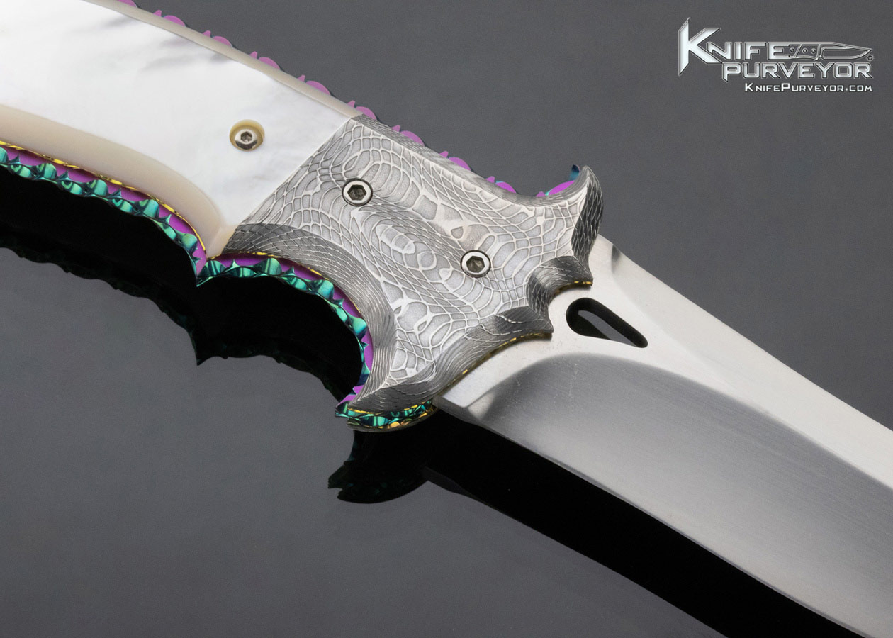 Steve Likarich Custom Knife Mother of Pearl and Damascus Persian Fixed Blade - Image 4