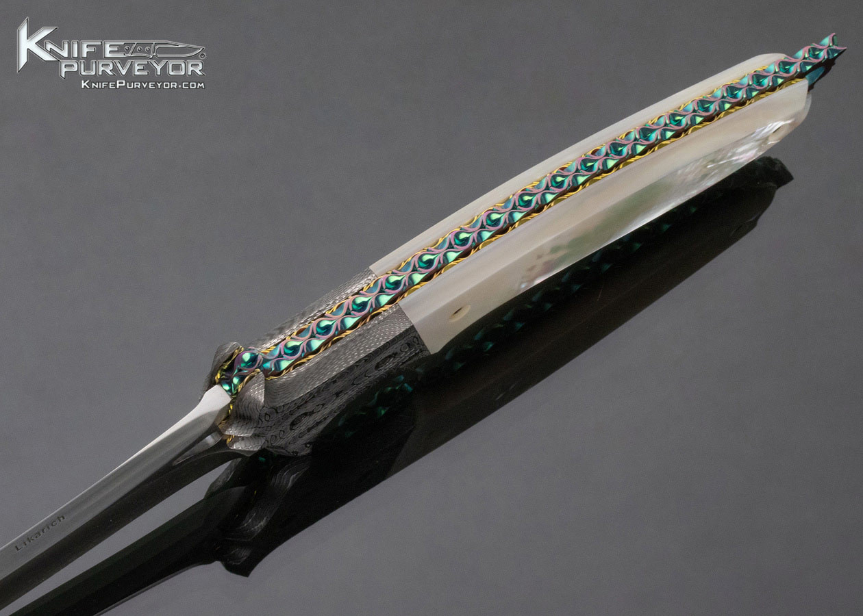 Steve Likarich Custom Knife Mother of Pearl and Damascus Persian Fixed Blade - Image 5