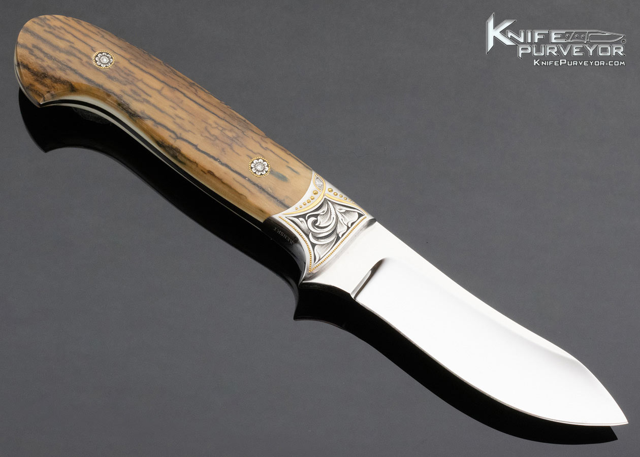 Curt Erickson Custom Knife Mammoth Skinner Engraved by Julie Warenski - Image 3