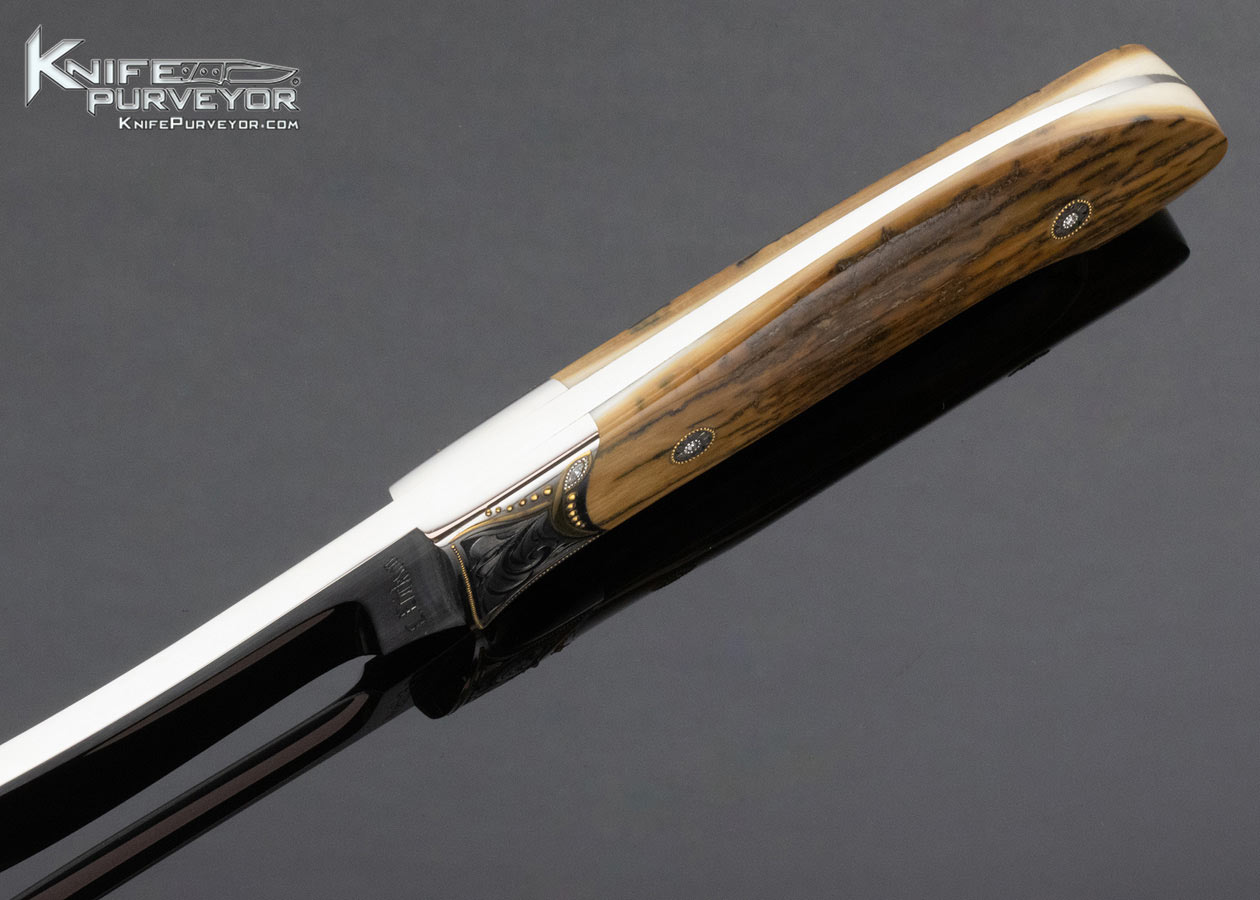 Curt Erickson Custom Knife Mammoth Skinner Engraved by Julie Warenski - Image 4