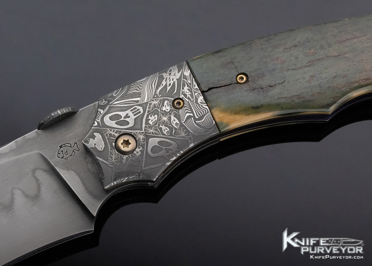 Don Hanson Custom Knife Sole Authorship Mosaic Damascus and Hand