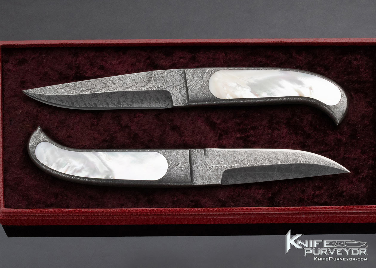 Charles Bennica Custom Knife Les Couteaux Passion "Integral Knives Gemeaux" Integral Claude Schosseler Mosaic Damascus Fixed Blade w Display Box - Image 4