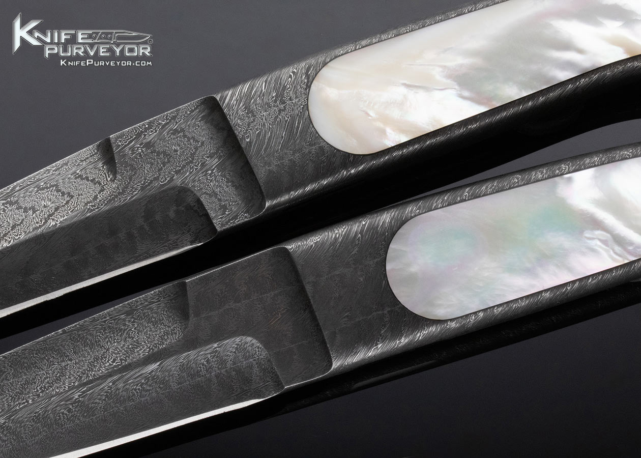 Charles Bennica Custom Knife Les Couteaux Passion "Integral Knives Gemeaux" Integral Claude Schosseler Mosaic Damascus Fixed Blade w Display Box - Image 2