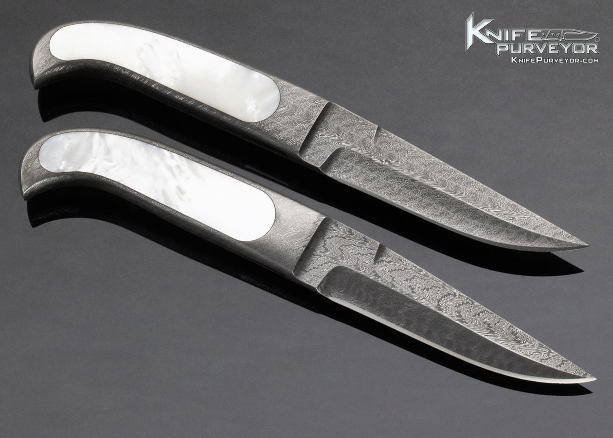 Charles Bennica Custom Knife Les Couteaux Passion "Integral Knives Gemeaux" Integral Claude Schosseler Mosaic Damascus Fixed Blade w Display Box - Image 3