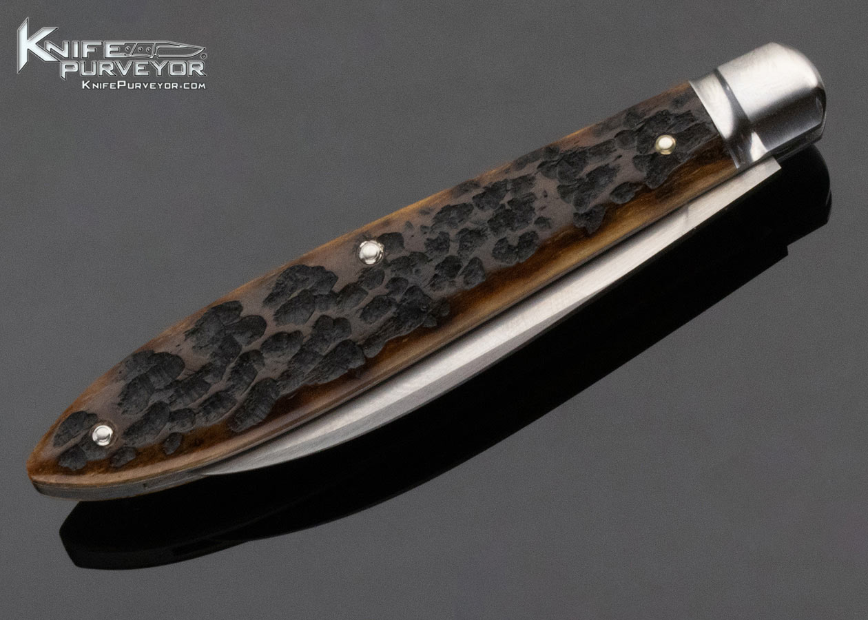 Reese Bose Custom Knife Jigged Bone Slipjoint with Federal Shield #2 - Image 4