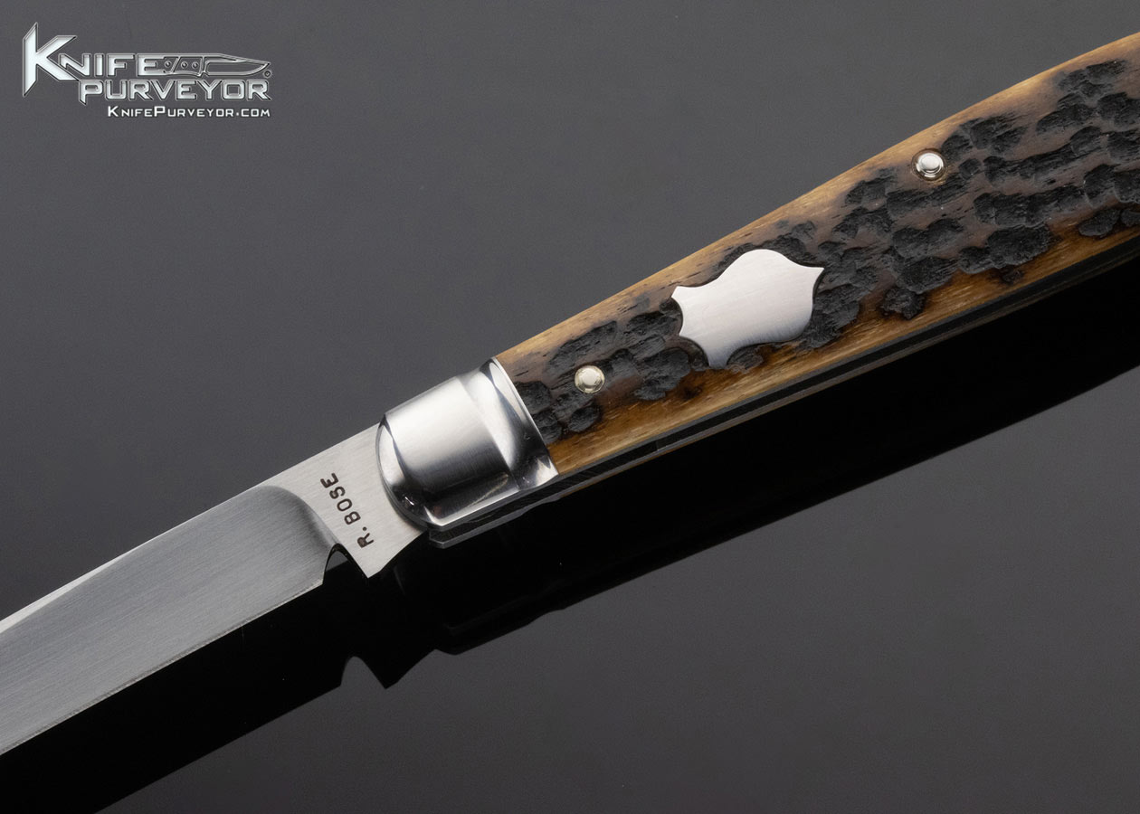 Reese Bose Custom Knife Jigged Bone Slipjoint with Federal Shield #2 13337