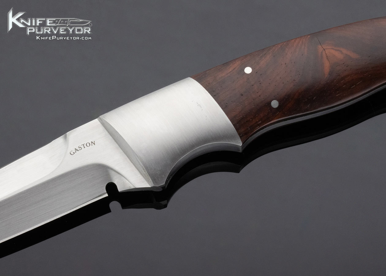 Ron Gaston Custom Knife Ironwood Fighter with Leather Sheath - Image 2