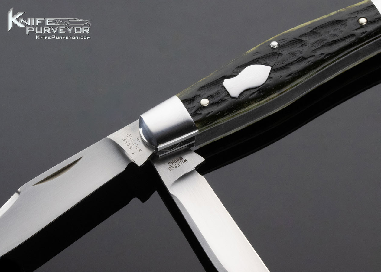 Tony Bose Custom Knife 3 Blade Jigged Bone with Federal Shield Slipjoint #0 - Image 2