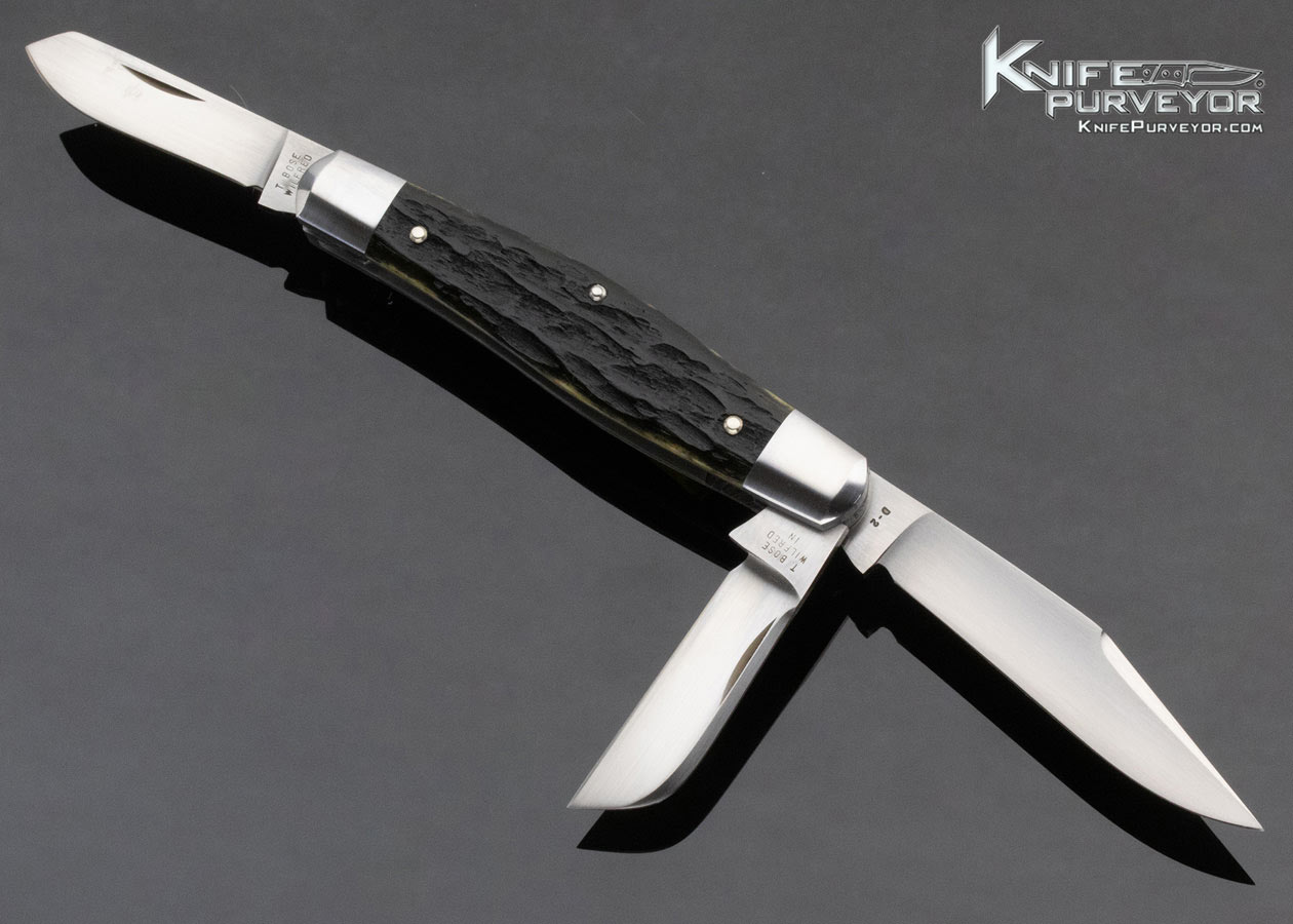 Tony Bose Custom Knife 3 Blade Jigged Bone with Federal Shield Slipjoint #0 - Image 3