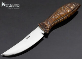 Bill Moran Custom Knife Tiger Striped Maple with Fine Silver Wire Inlay Pukko 17703