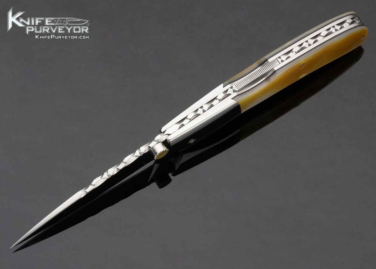 Charles Dake Custom Knife South Sea Gold Lip Pearl Closed Midlock 13368