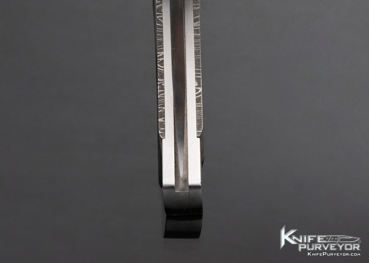 Drew Custom Knife Double Action Covert Escutcheon Release Damascus Lockback Automatic - Image 7
