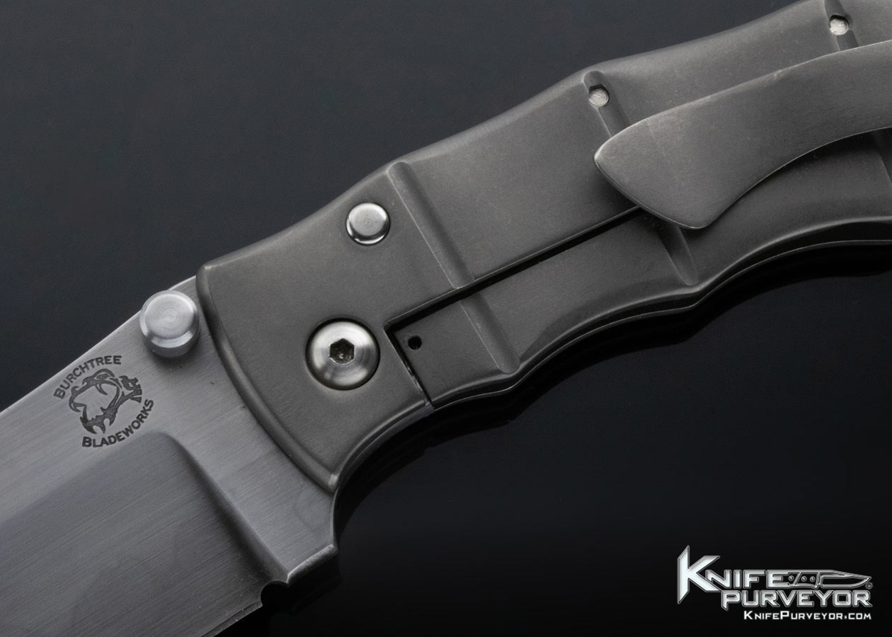 Michael Burch Custom Knife Bamboo Framelock with Hamon - Image 2