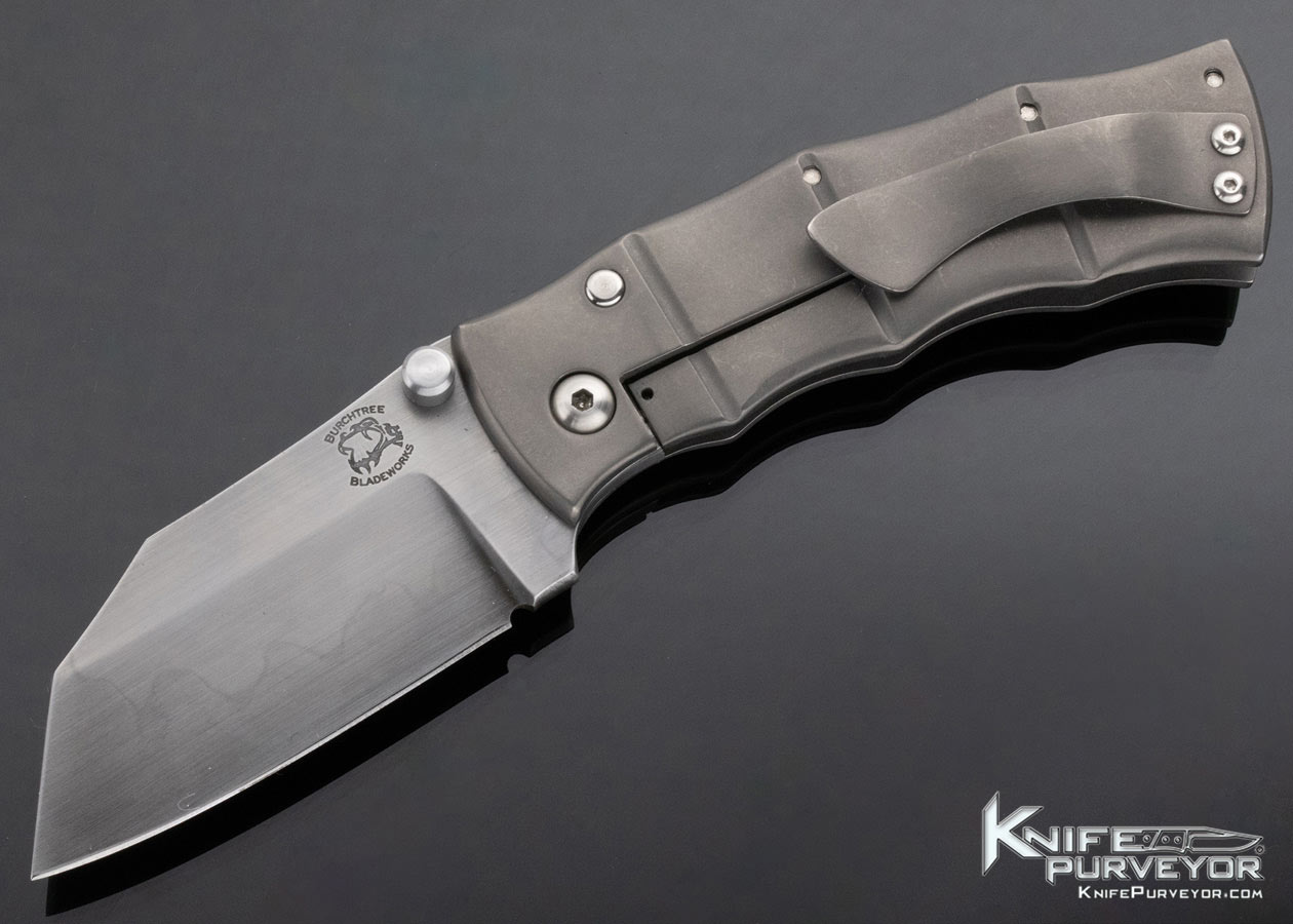 Michael Burch Custom Knife Bamboo Framelock with Hamon 13497