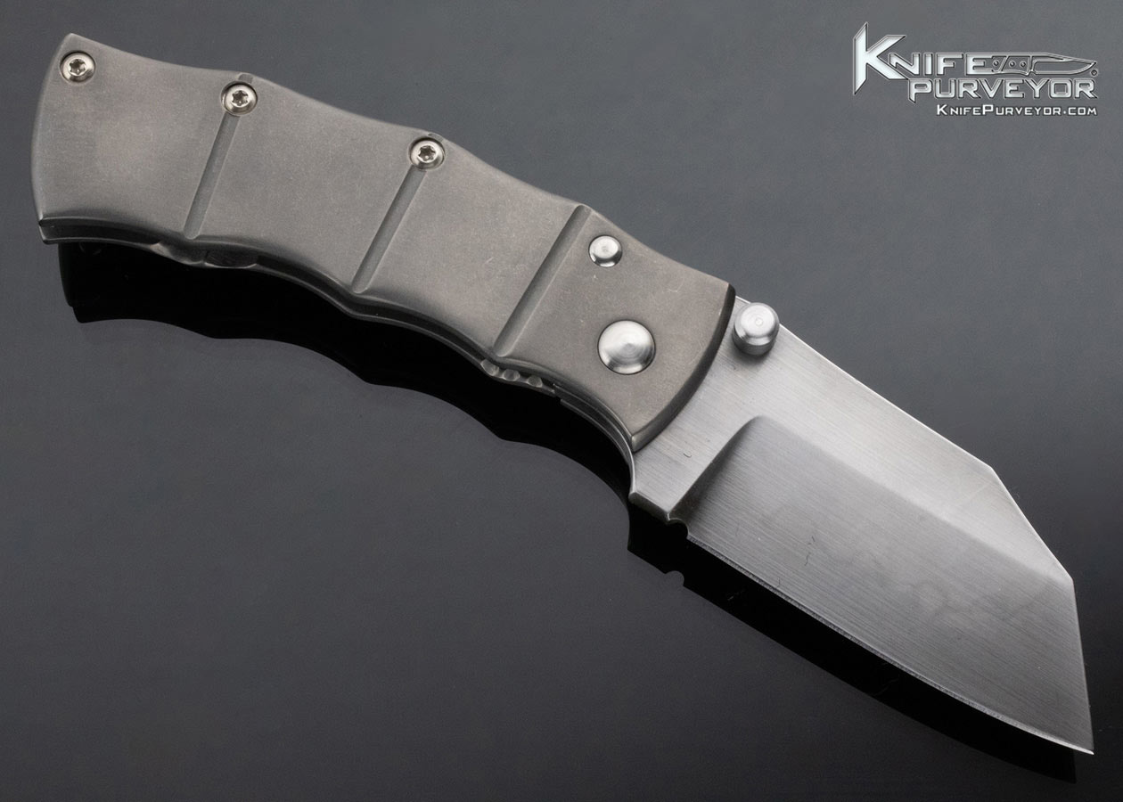 Michael Burch Custom Knife Bamboo Framelock with Hamon - Image 3